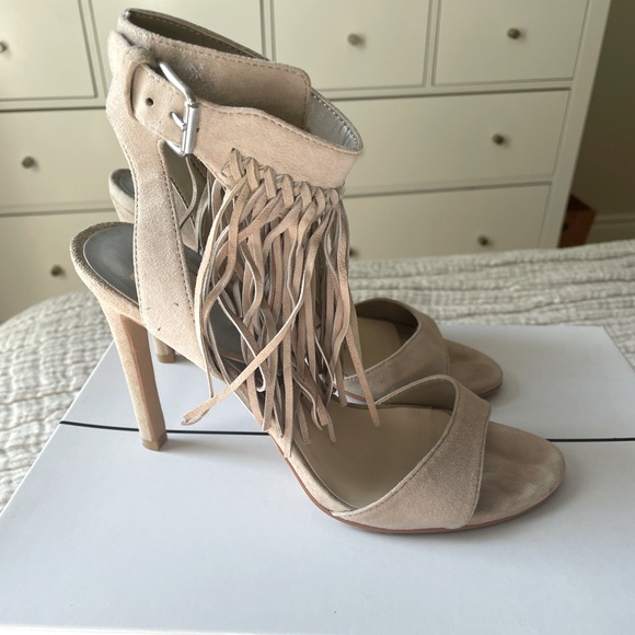 Dolce Vita Tassel Heels in Suede Natural - Picture 2 of 6